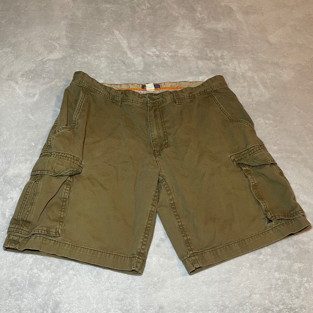 Vintage 90s St Johns Bay Mens Brown Cotton Cargo Shorts Size 38 Outdoor Utility‎